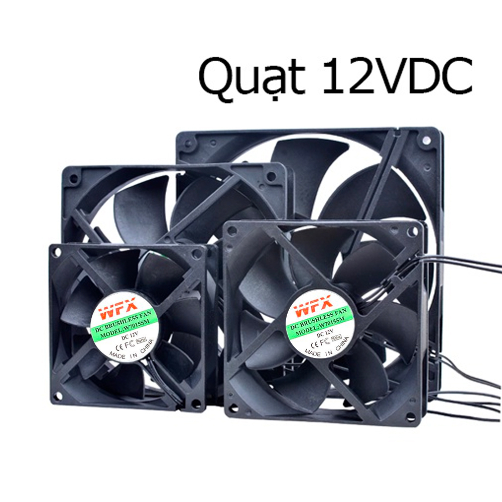 Quạt Tản Nhiệt 12V 4x4, 6x6, 8x8, 12x12CM, Quạt làm mát 12V đủ loại hàng chính hãng