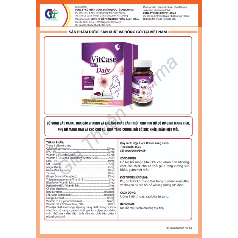 Viên bổ bầu Vitcase DHA Daly