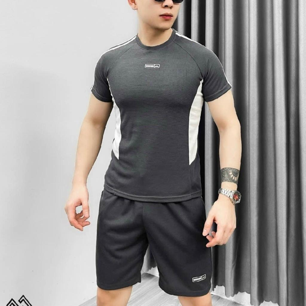 Bộ thể thao nam ALL FOR MEN bộ quần áo thun mùa hè nam chất vải coton co giãn 4 chiều thấm hút mồ hôi tốt