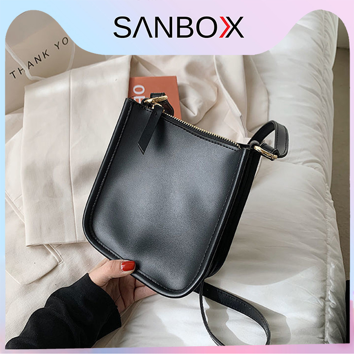 Túi nữ đeo chéo thời trang sang chảnh Sanbox Shop kiểu dáng hộp vuông khóa gài xách tay nữ dễ thương