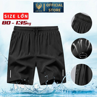quần short nam big size Anino,quần đùi thể thao nam big size vải thun lạnh ống rộng co giãn cao cấp cho người 80-140kg