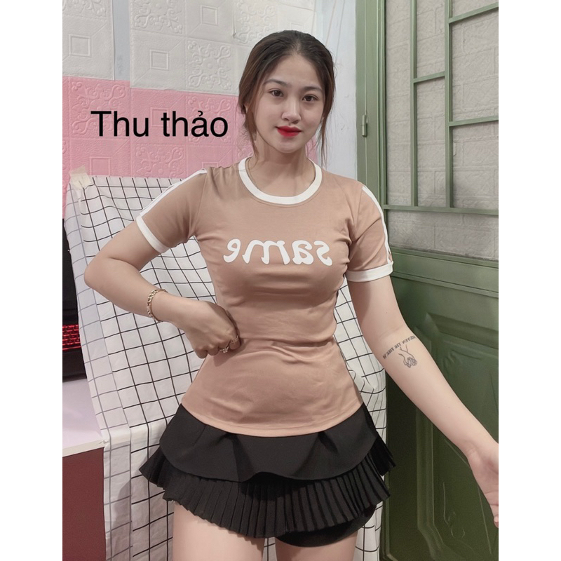 Áo thun body tay ngắn có chữ SAME