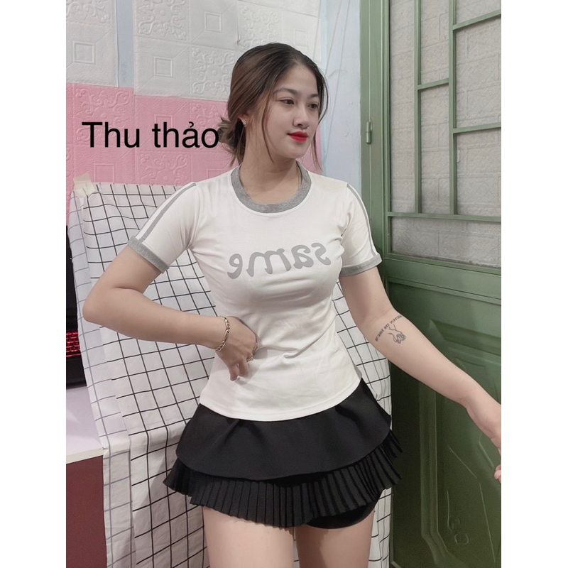 Áo thun body tay ngắn có chữ SAME