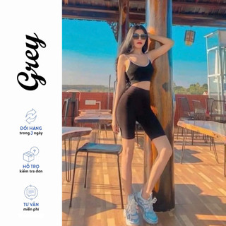 Quần legging đùi nữ chất co giãn mát mẻ hottrend