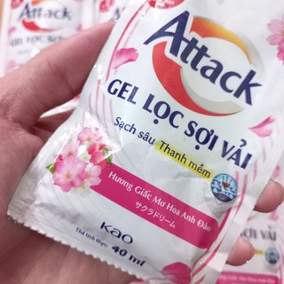 Gel giặt Attack hương hoa anh đào gói nhỏ 40ml tiện dụng