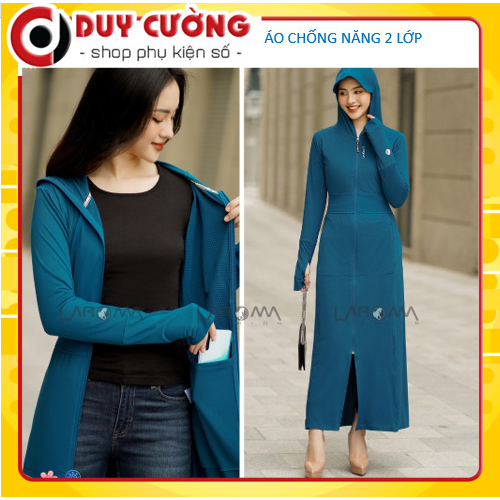 Áo Chống Nắng lưới tản nhiệt Gu 2 Lớp Dáng Dài Nữ- Vải Thông Hơi chống tia UV cao cấp