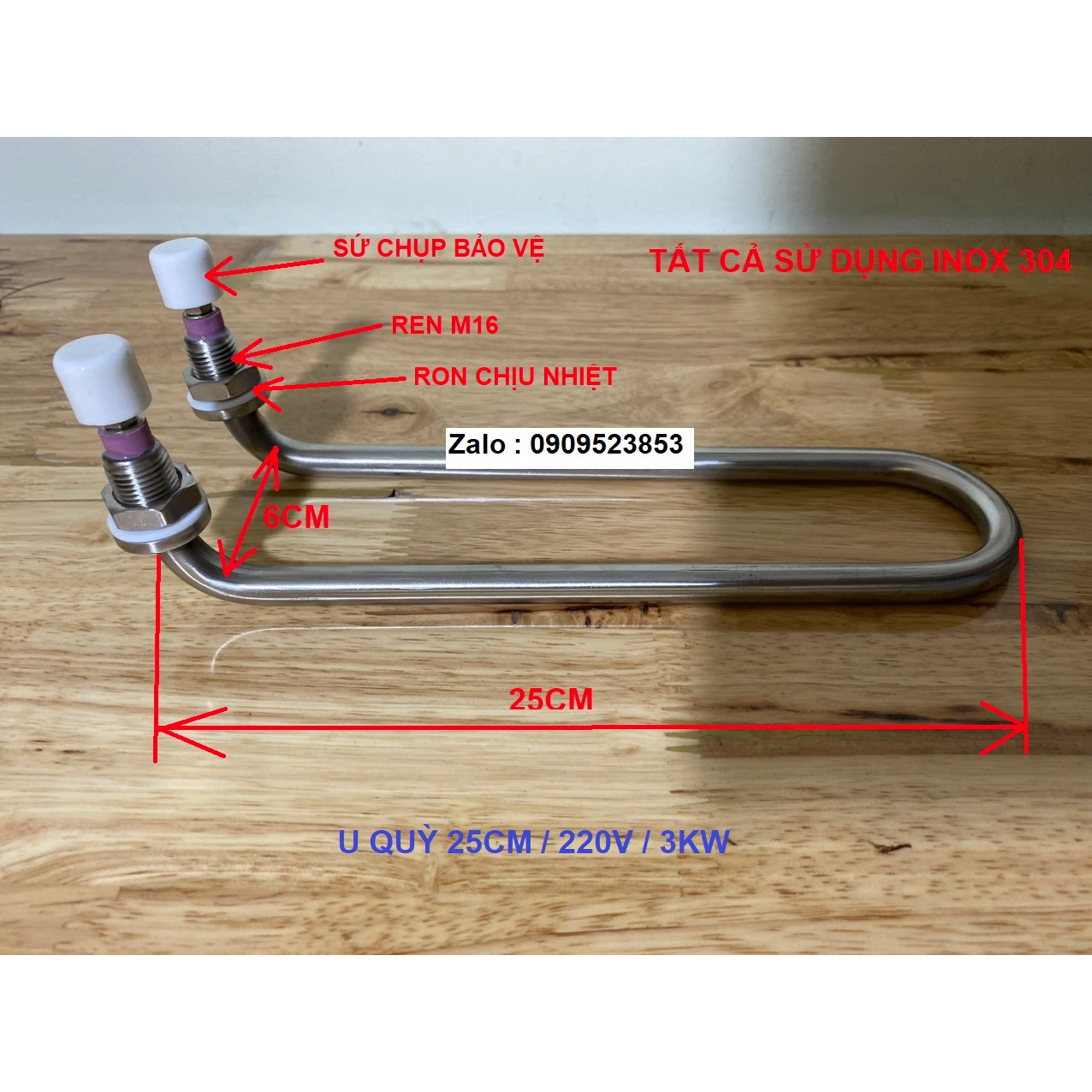Thanh nhiệt điện trở chữ U quỳ Inox 304 Linh Kiện Nồi Phở