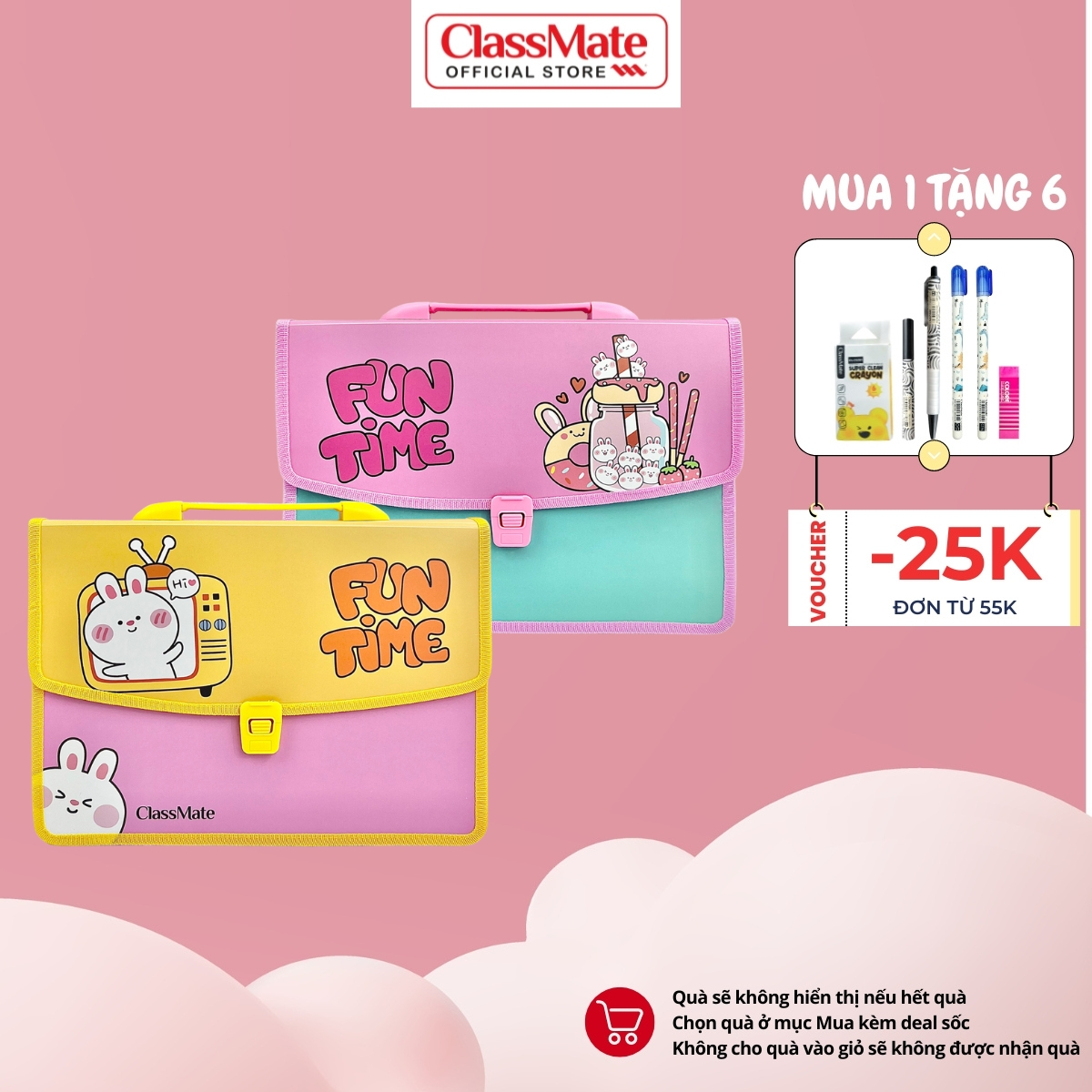 Cặp học thêm 2 ngăn FunTime CLASSMATE CL-SB601 (33x24x8.5cm)