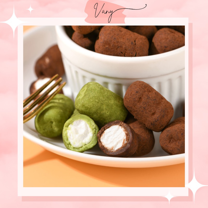 Kẹo Marshmallow Bọc Bột Socola Cacao Trà Xanh 55% 52g