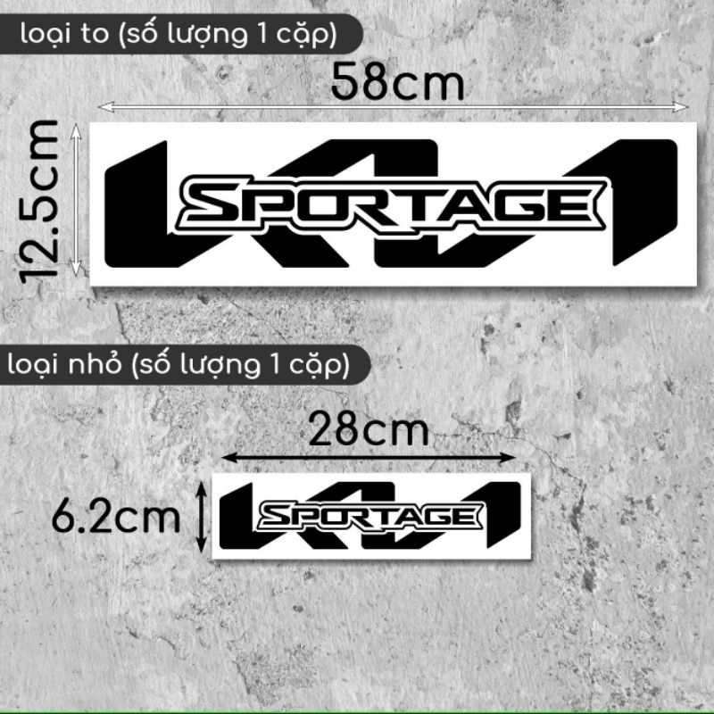 1 BỘ TEM DECAL KIA SPORTAGE TRANG TRÍ DÁN XE ÔTÔ KIA PHONG CÁCH CỰC CHẤT