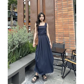 [T126] SET VÁY ÁO KÈM ĐAI ❤ FREESHIP ❤ Set áo kiểu cổ vuông kèm chân váy dài midi kèm đai ulzzang tiểu thư Hàn Quốc