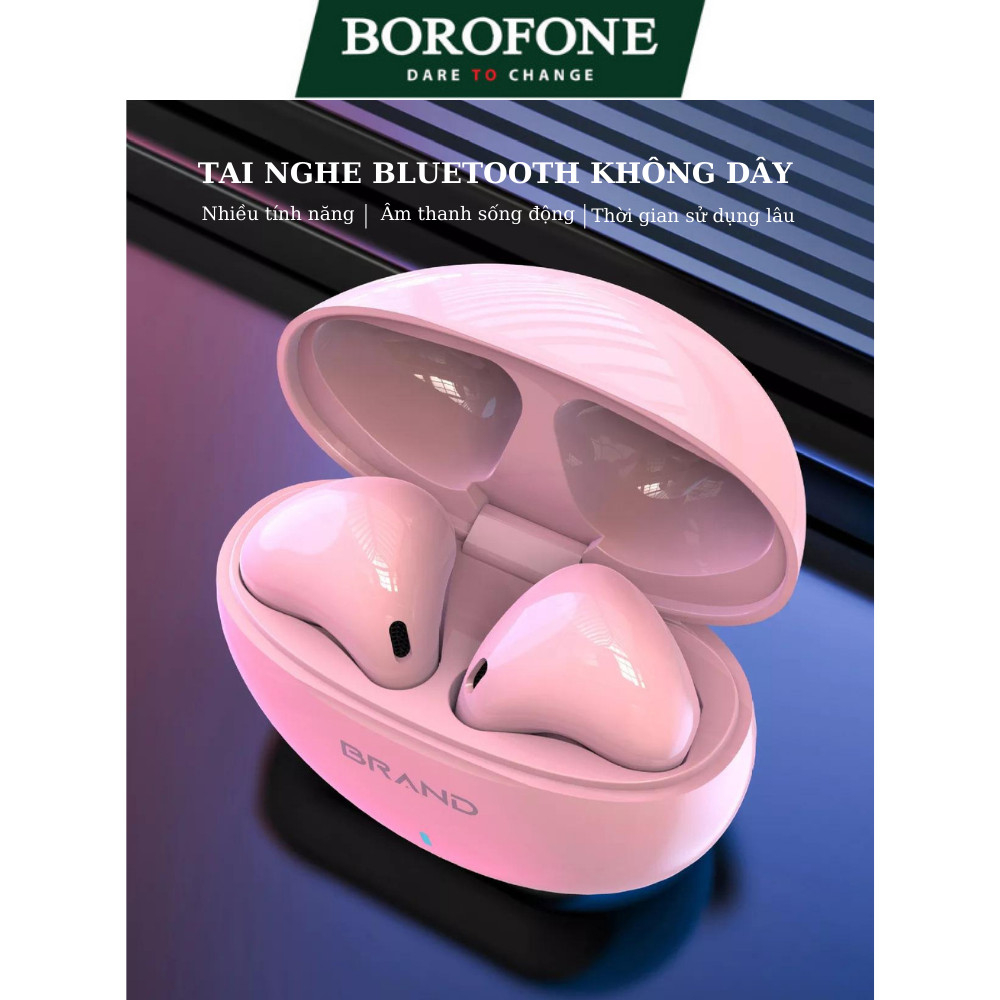 Tai nghe bluetooth không dây BOROFONE TWS S2 kết nối với điện thoại,âm bass mạnh chống ồn tốt có mic đàm thoại pin 4h..