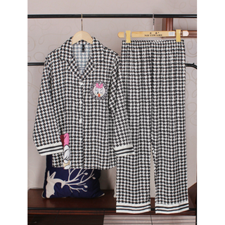 Bộ ngủ nữ_Bộ Pijama lụa cộc tay đen Cao cấp