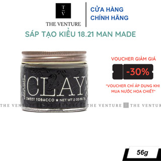 Sáp Vuốt Tóc Nam 18.21 Man Made Clay Chính Hãng - 56 Gram.