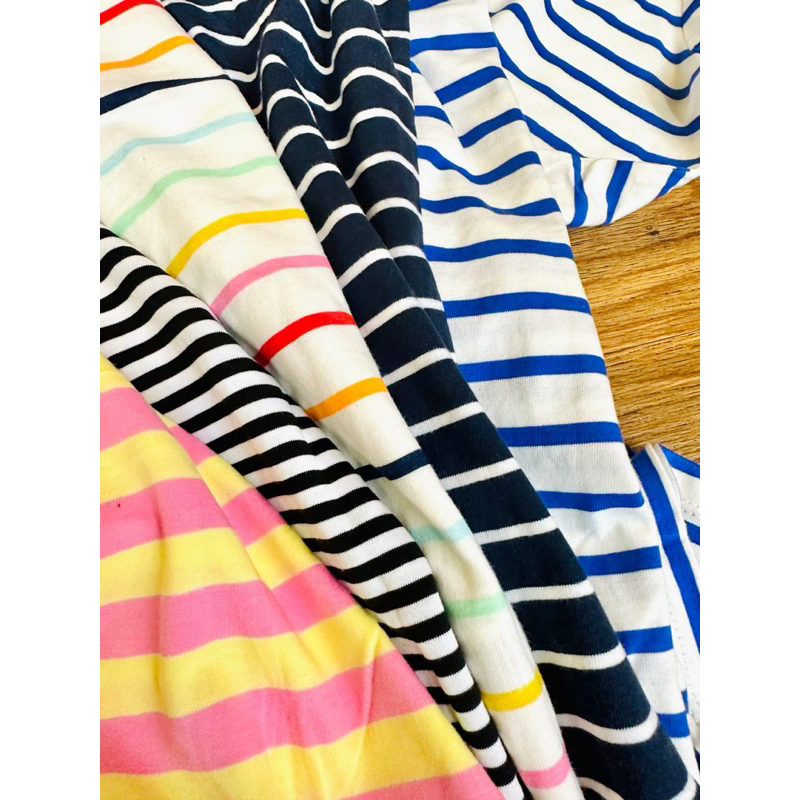 ÁO THUN SỌC TAY NGẮN CHỮ THÊU