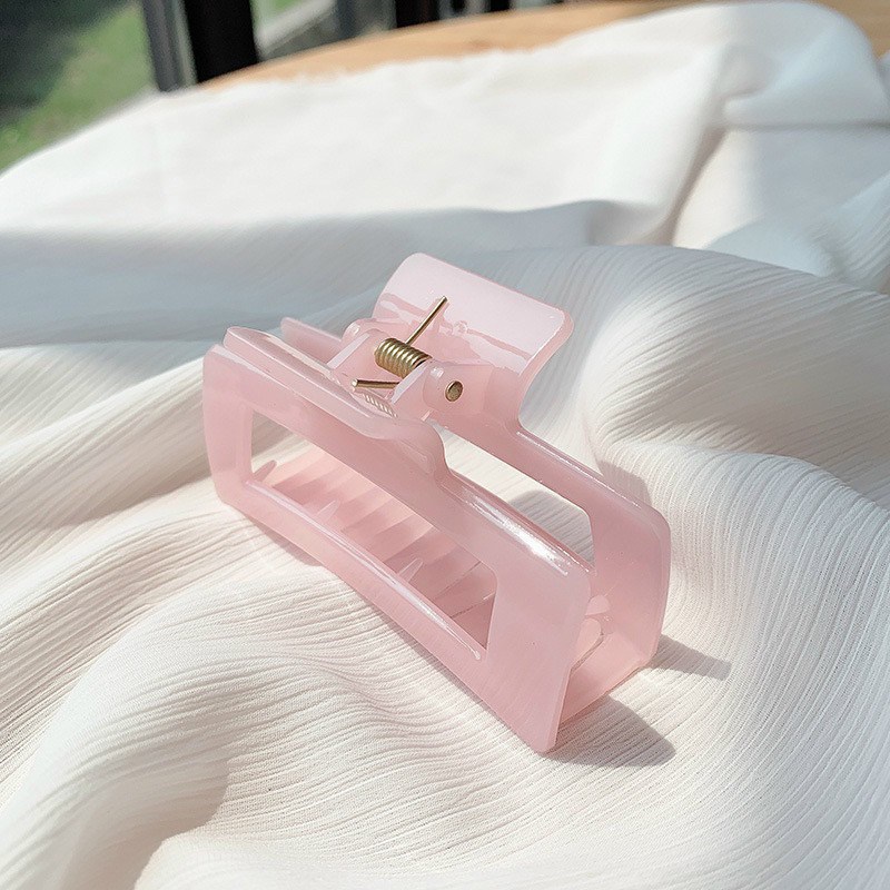 Kẹp tóc càng cua trơn màu dáng vuông màu sắc pastel Hàn Quốc