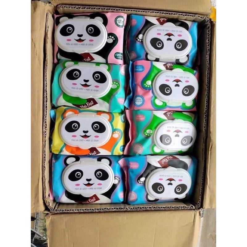 Khăn ướt  hình gấu gói 120 tờ date 2026 phú đạt