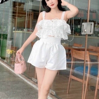 Quần short đùi cạp cao 5p tacta LƯNG THUN UN , quần đùi nữ đai co giãn có túi ( hình thật)  nữ đi chơi - Thiên Yết