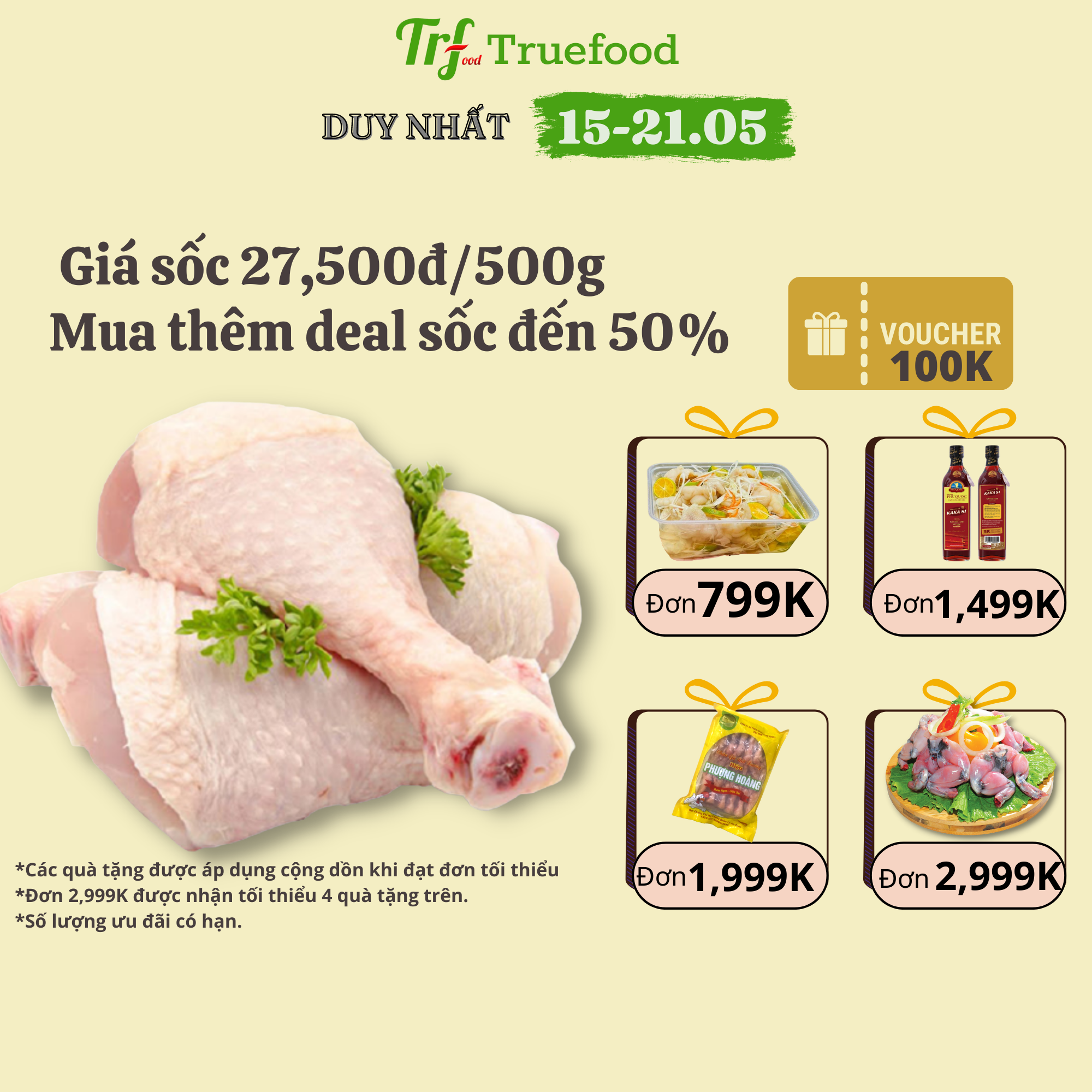 Đùi tỏi gà - Đùi gà ngon Truefood nhập khẩu 500g [HN ship hỏa tốc]