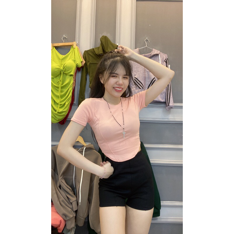 Áo Croptop Vạc Bầu Chạy 4 Gân Chát Borip Không Xù