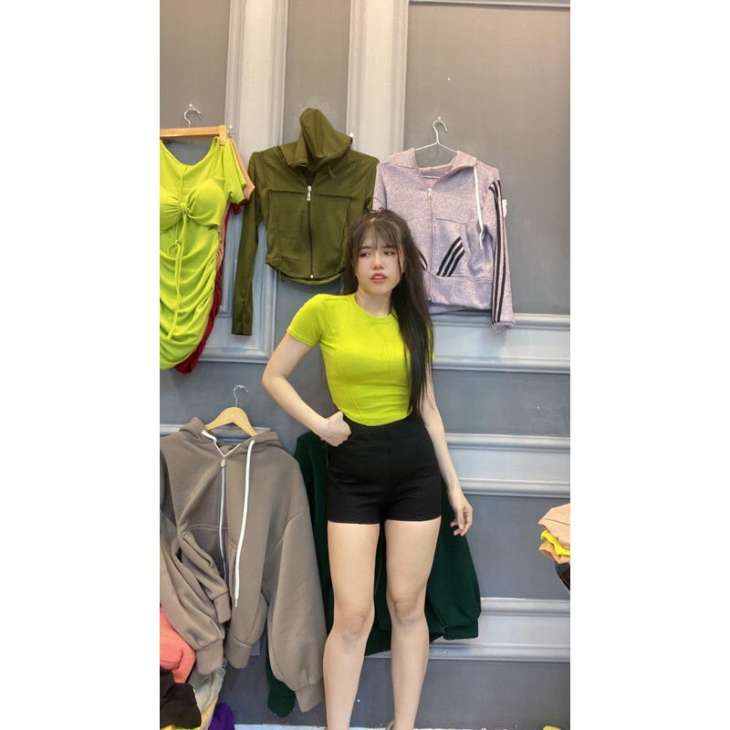 Áo Croptop Vạc Bầu Chạy 4 Gân Chát Borip Không Xù