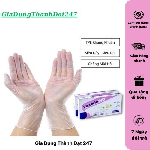 Hộp 100 găng tay nấu ăn siêu dai Victoria Bay - T58