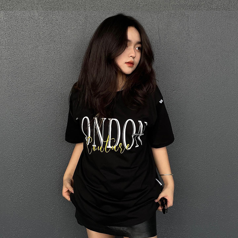 Áo thun nữ MIR -  Make It Rain london couture phong cách basic hiện đại cá tính chất cotton dáng tay lỡ