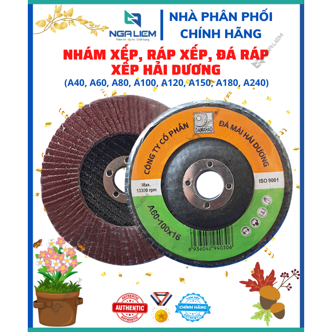 Nhám xếp, ráp xếp, đá ráp xếp Hải Dương 1 Tấc các loại A40, A60, A80, A100, A120, A150, A180, A240 [Hàng chính hãng]