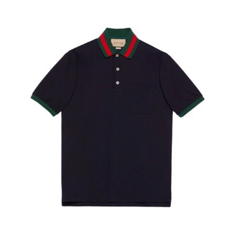 ÁO POLO GUCCI WEB STRIPE : Đen ,Trắng