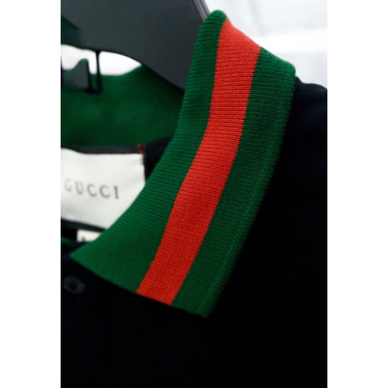 ÁO POLO GUCCI WEB STRIPE : Đen ,Trắng