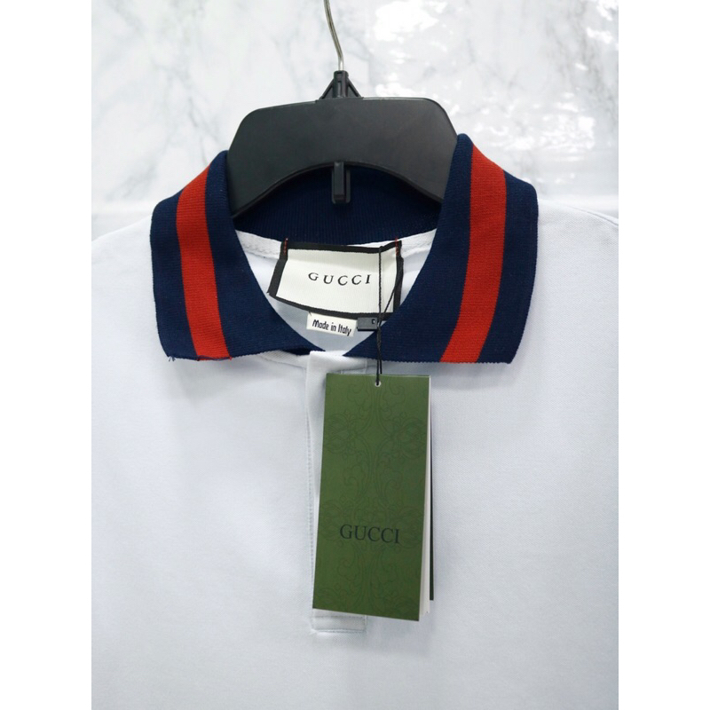 ÁO POLO GUCCI WEB STRIPE : Đen ,Trắng