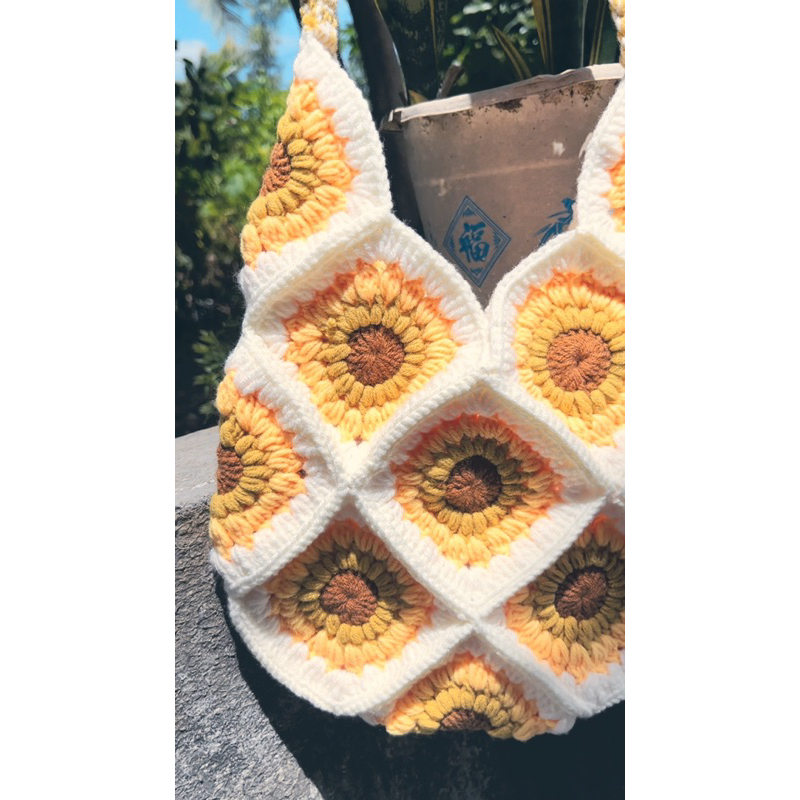 Túi Tote Hoa Hướng Dương len móc 🌻🌻🌻