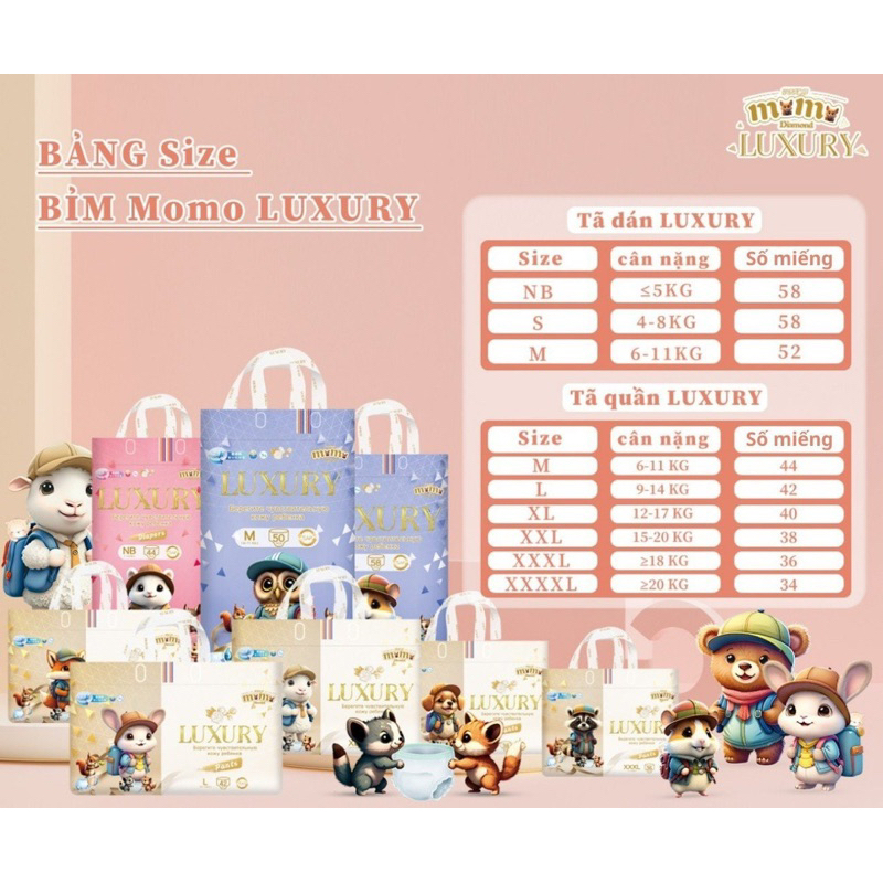 Bỉm Momo Luxury công nghệ Nhật