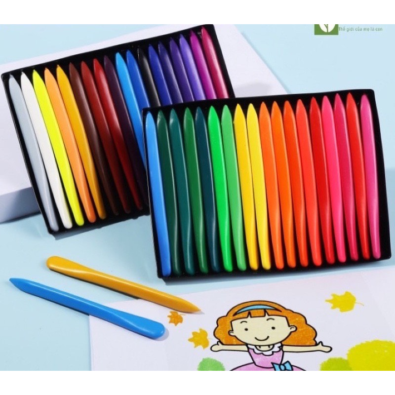 Bộ 24 bút sáp màu hữu cơ an toàn cho bé tập vẽ