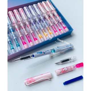 Bút máy nhủ xoá được mực xanh/tím