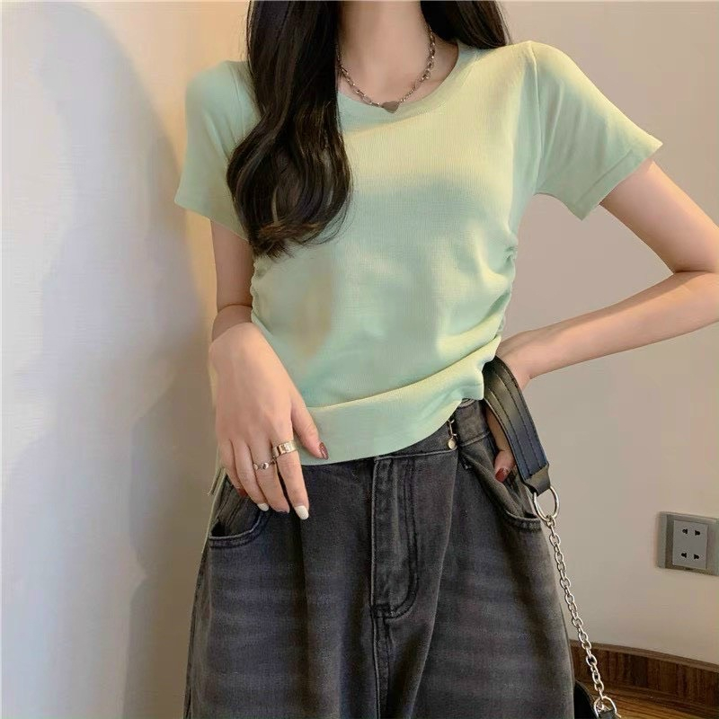 Áo thun nữ rút dây hông sexy croptop