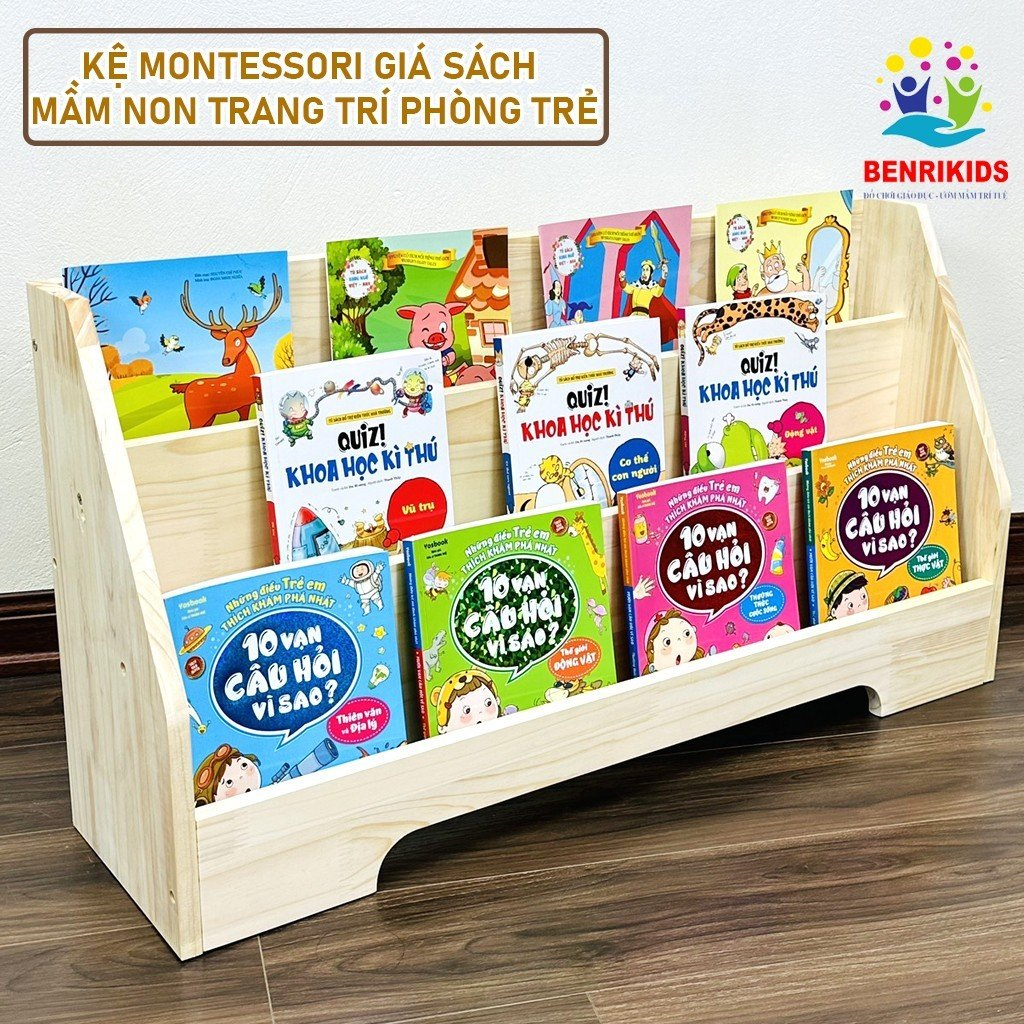 Kệ Đựng Sách Cho Bé Bằng Gỗ Benrikids