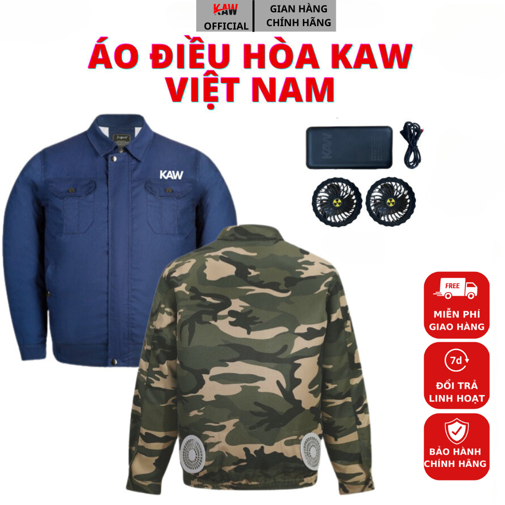 Áo điều hòa chính hãng Nhật Bản KAW pin 12 tiếng cực khỏe chống nóng, an toàn - Bảo hành 12 tháng