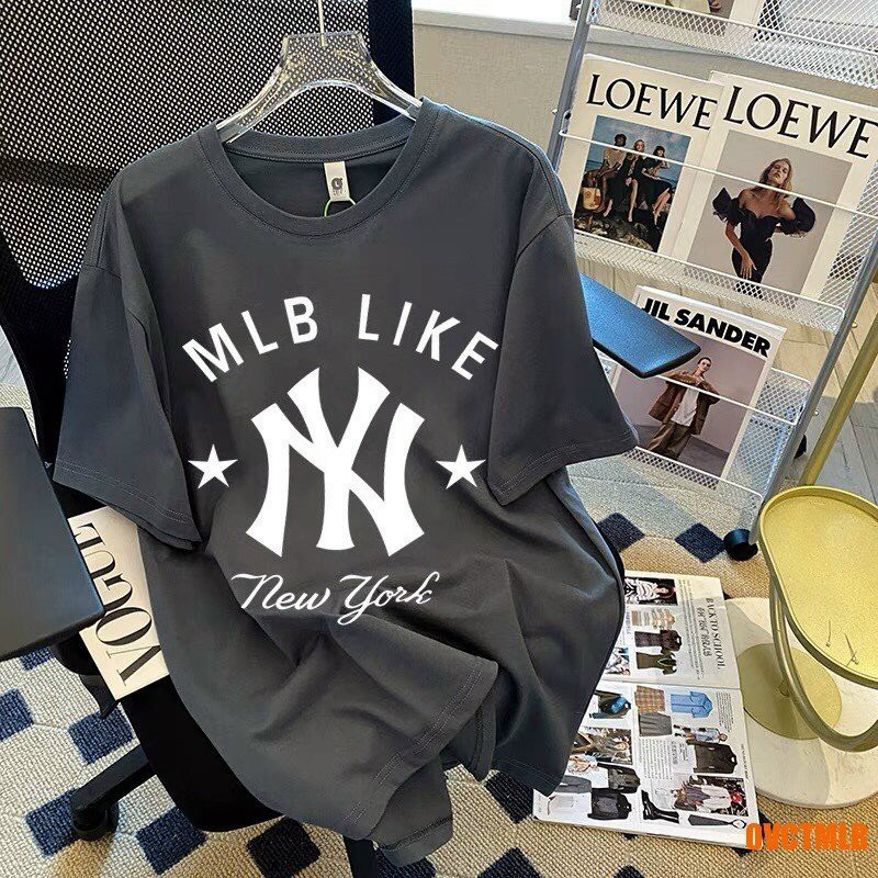 Áo thun NY MLB LIKE  from rộng vải  cotton aophongfromrong.vn - áo phông unisex có size