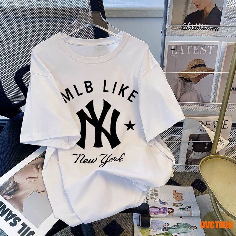 Áo thun NY MLB LIKE  from rộng vải  cotton aophongfromrong.vn - áo phông unisex có size