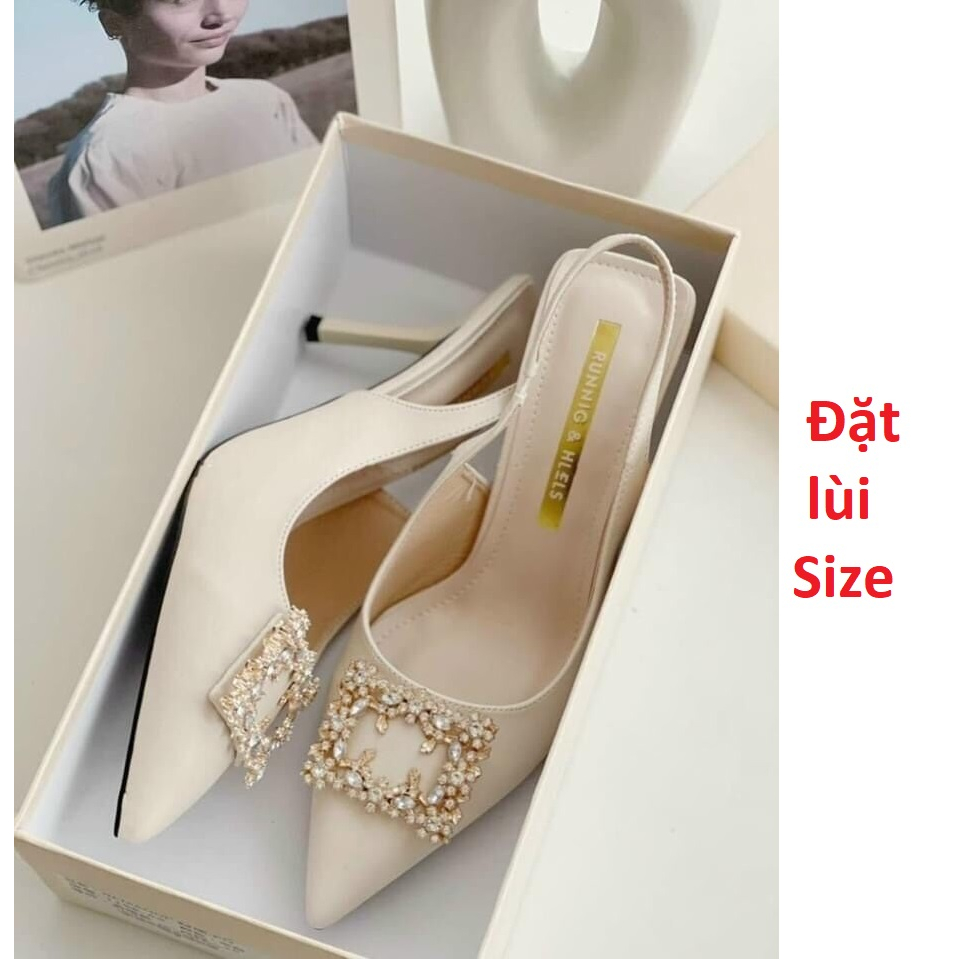 Giày cao gót /Giày Nữ 7 Phân Mặt Đá Vuông  Cao Cấp Chất Da Siêu Mềm Mại Hàng VN Video ( FOM RỘNG ĐẶT LÙI SIZE)