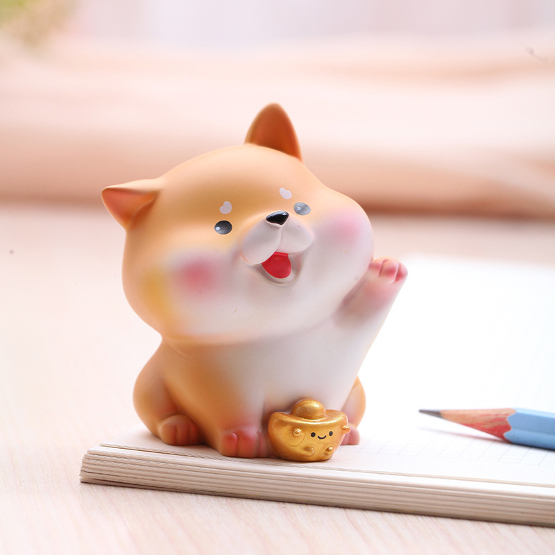 Mô hình cún Bingo chó Shiba tài lộc may mắn dễ thương trang trí để bàn, làm việc, taplo ô tô,...