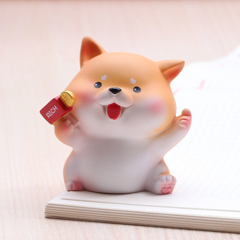Mô hình cún Bingo chó Shiba tài lộc may mắn dễ thương trang trí để bàn, làm việc, taplo ô tô,...