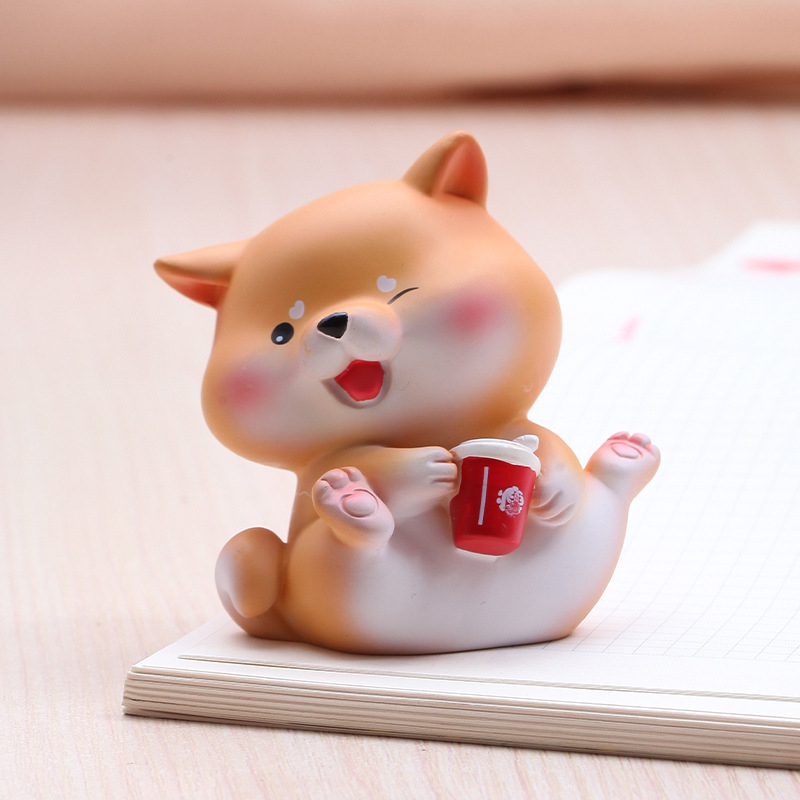 Mô hình cún Bingo chó Shiba tài lộc may mắn dễ thương trang trí để bàn, làm việc, taplo ô tô,...