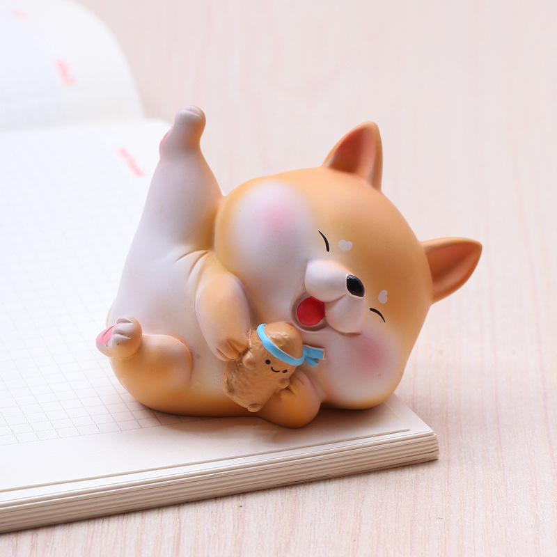 Mô hình cún Bingo chó Shiba tài lộc may mắn dễ thương trang trí để bàn, làm việc, taplo ô tô,...