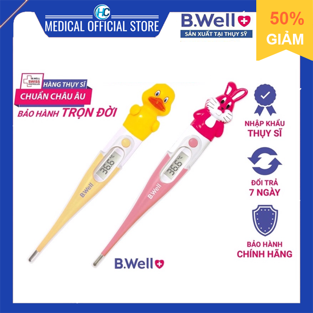 Nhiệt kế điện tử B.Well Swiss WT-06 standard - Chống nước, gọn nhẹ, dễ sử dụng cho trẻ em và người l