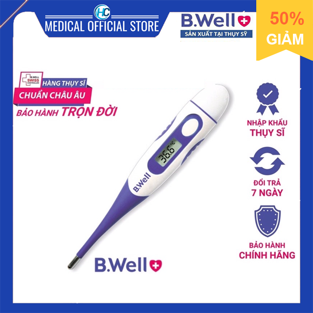Nhiệt kế điện tử B.Well Swiss WT-04 standard - Chống nước, gọn nhẹ, dễ sử dụng cho trẻ em và người l