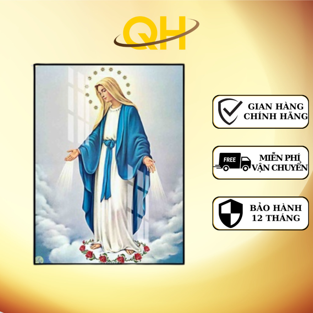 Tranh Treo Tường Gỗ Tráng Gương 3D Công Giáo, Tranh Chúa Giêsu, Tranh Đức Mẹ, Tranh Gia Đình Chúa TCG01