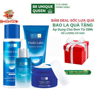 Bộ dưỡng trắng tối ưu Hada Labo Perfect White (sữa rửa mặt + dung dịch + tinh chất + kem)