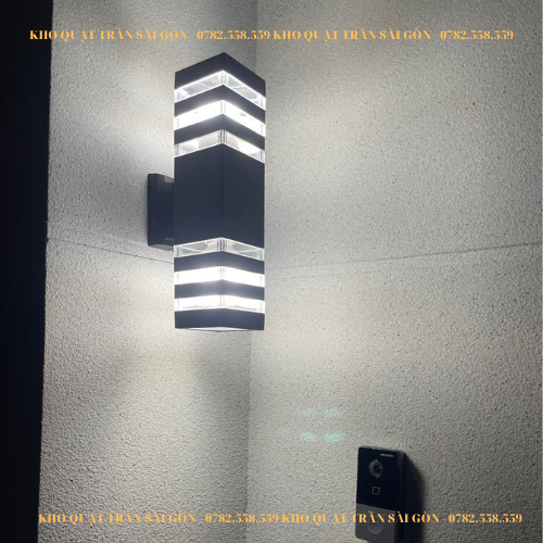 Đèn tường đèn LED hắt 2 đầu chống nước trang trí ngoài trời trang trí ngoài thất cổng nhà sảnh hành làng